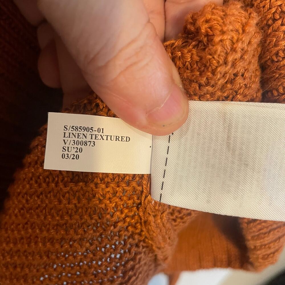 Banana Republic size XL Italian Linen Cardigan Sweater Rust - Picture 7 of 13
